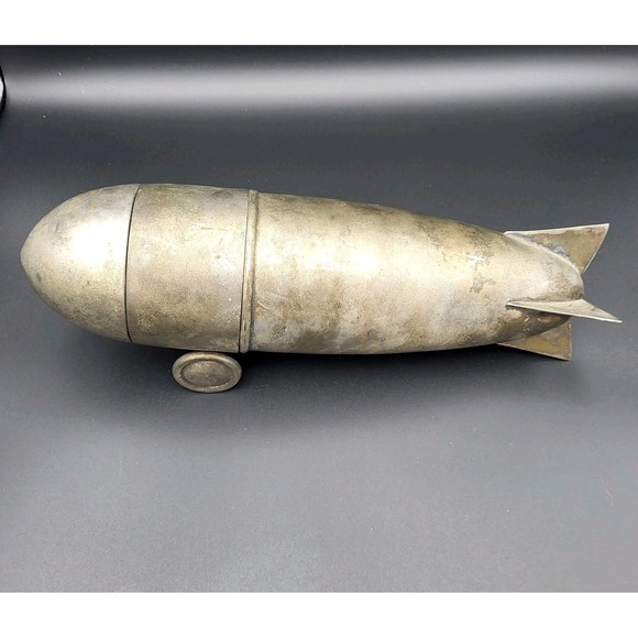 Other - Airship Blimp Zeppelin Cocktail Shaker Silver Plated Barware Atomic Style MCM